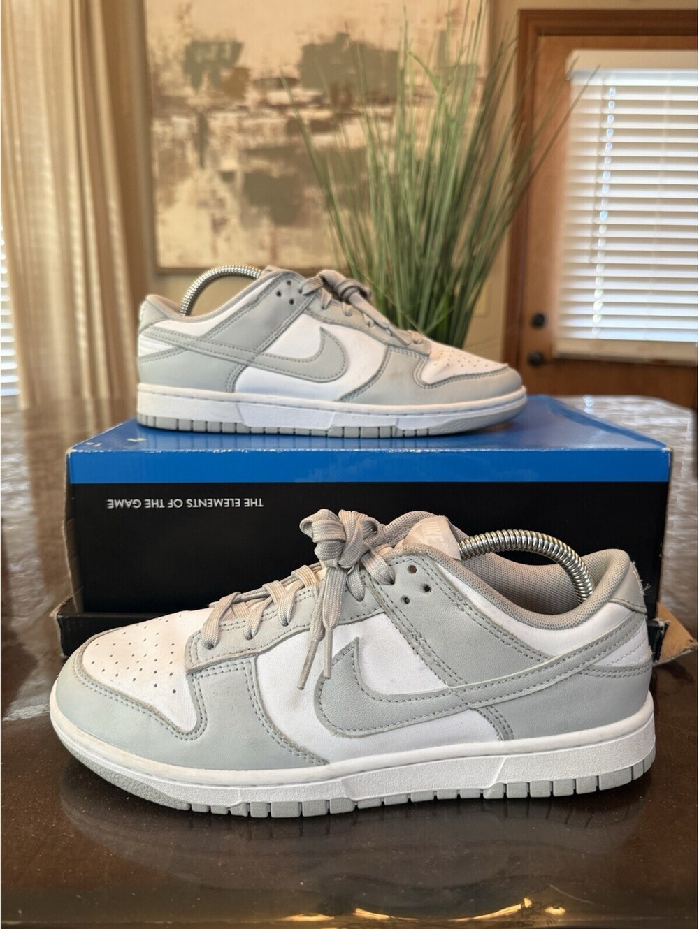 Nike Dunk Low Men's Sneakers Size 8.5 Gray/White DD1391 103 Athletic Shoes Used